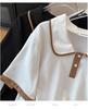 Plus Size Women's Summer Lapel Top Slimming Short Sleeve T-Shirt Cardigan