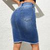 Womens Casual Mini Jeans Short Skirt Stretch High Waist Denim Pencil Skirt Plus Size