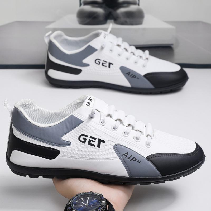 Men's shoes autumn new leather surface breathable casual shoes trendy versatile soft sole non-slip sports shoes one pedal men's shoes