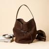 Premium and Niche First Layer Cowhide Hand-held Bucket Bag, Genuine Leather Tote Fashionable Women's New Large Capacity Shoulder Bag