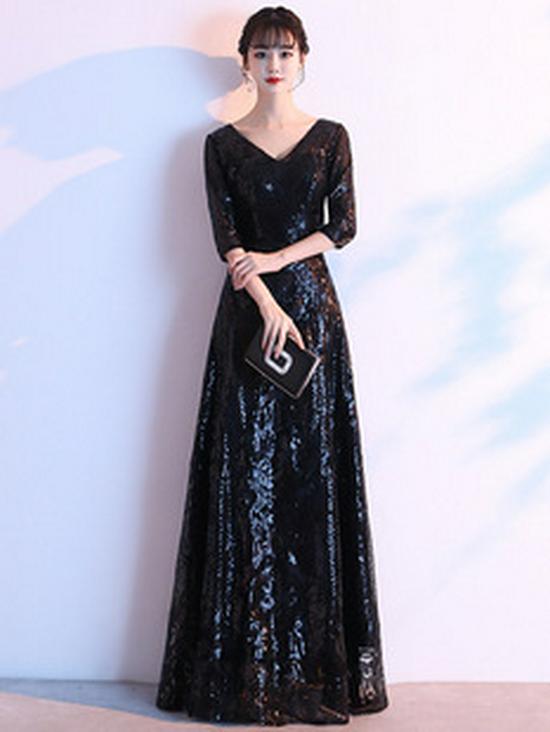 Elegant 2026 Women's Summer-Autumn Evening Gown: Slimming Dress for Banquets and Socialite Gatherings