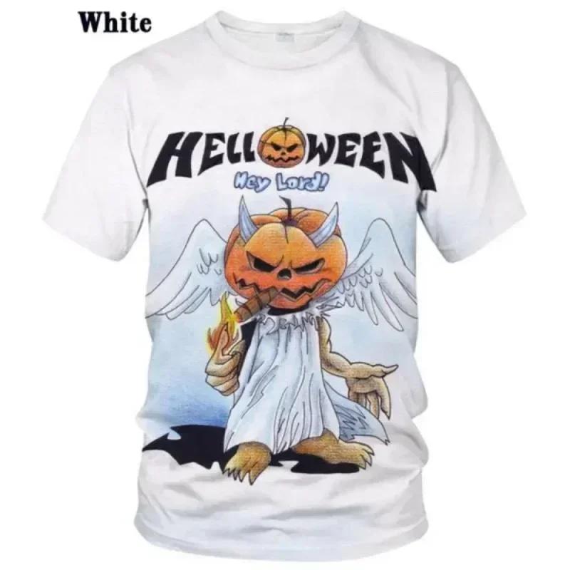 Rock Band Helloween 3D Print T Shirt Women Men Summer O-neck Short Sleeve Fashion Tshirt Graphic Tees Cosplay Costume Tees