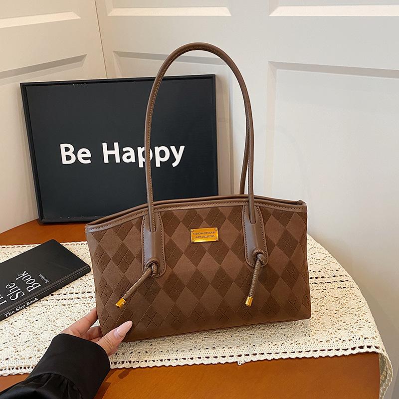 Simple retro niche texture underarm bag women's autumn new suede commuter bag simple shoulder bag