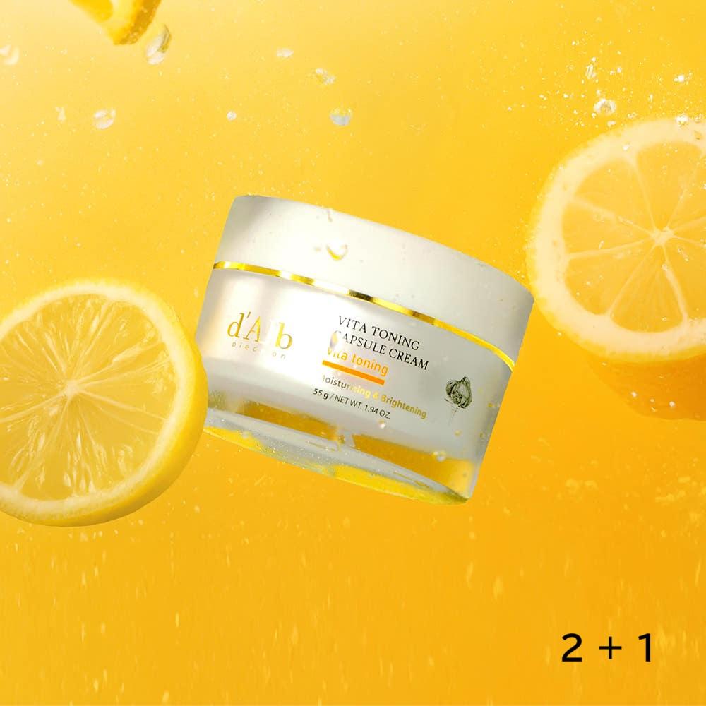 d Alba Vita Toning Capsule Cream 55g x2 + 1 Set Brightening Vitamin Capsule Moisturizer