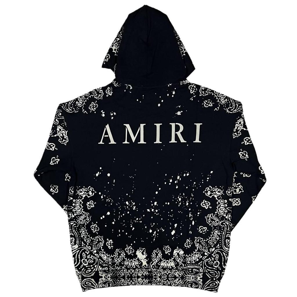 Used [Parallel Import] AMIRI BANDANA BLEACH ALL OVER HOODIE (Black) (M)