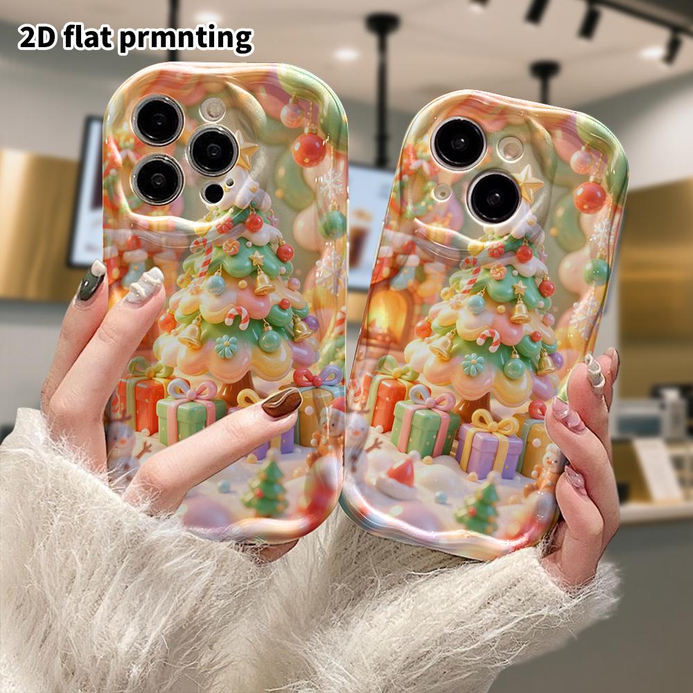 Phone Case: 2D Flat Design Suitable for iPhone 18 17 16 15 14 13 Pro Protective Case, Candy Christmas Tree, Perfect Holiday Gift for Christmas and Hal