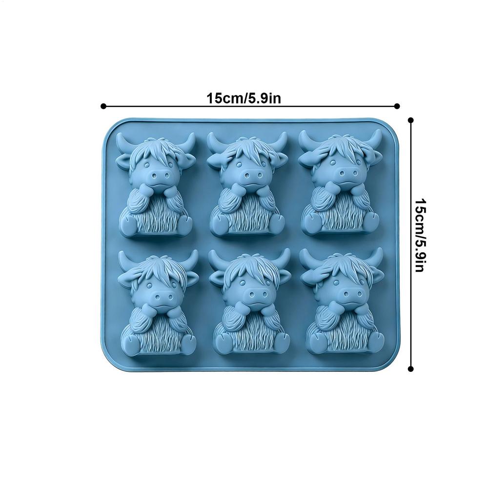 

Mini Highland Cow Shape Silicone Ice Molds 6 Cavity Easy Release Ice C ube Maker For Whiskey Cocktails Bourbon Tequila Vodka