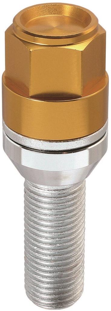 KYO-EI (Kyoei Industry) LEGGDURA RACING Wheel Bolt, M14 X P1.25, 60° Taper, 40mm Neck, Gold, KIC3540A4