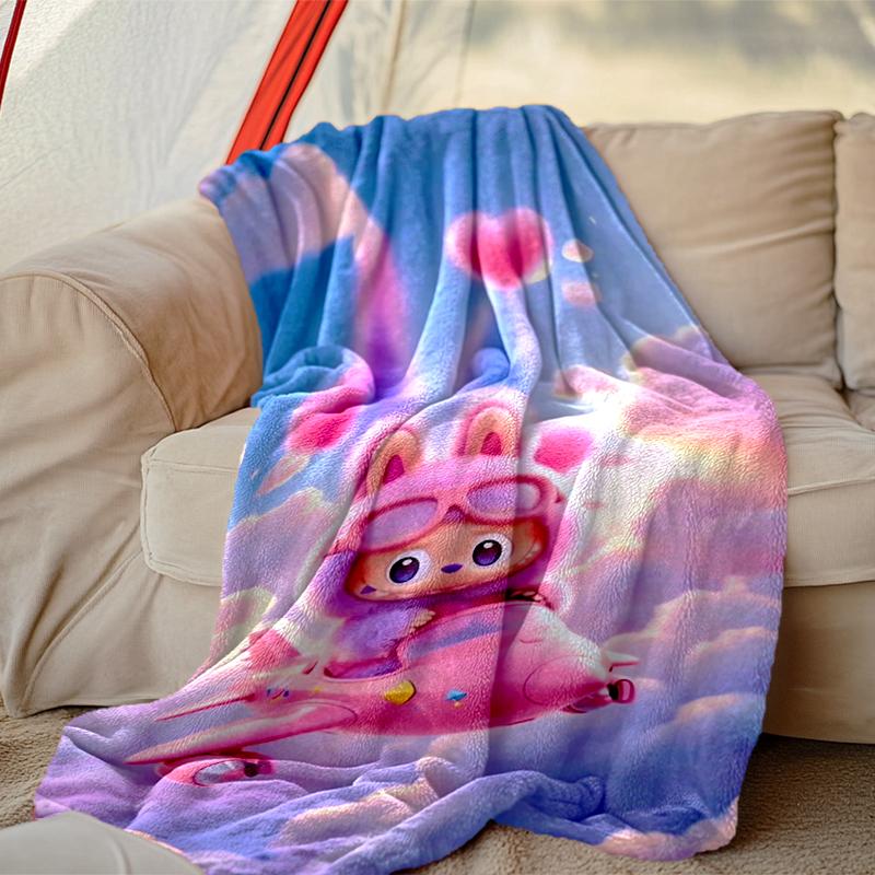 1 Stück LABUBU Decke, Super Kuschelige Bedruckte Heimdecke, Ganzjahres-Wärme