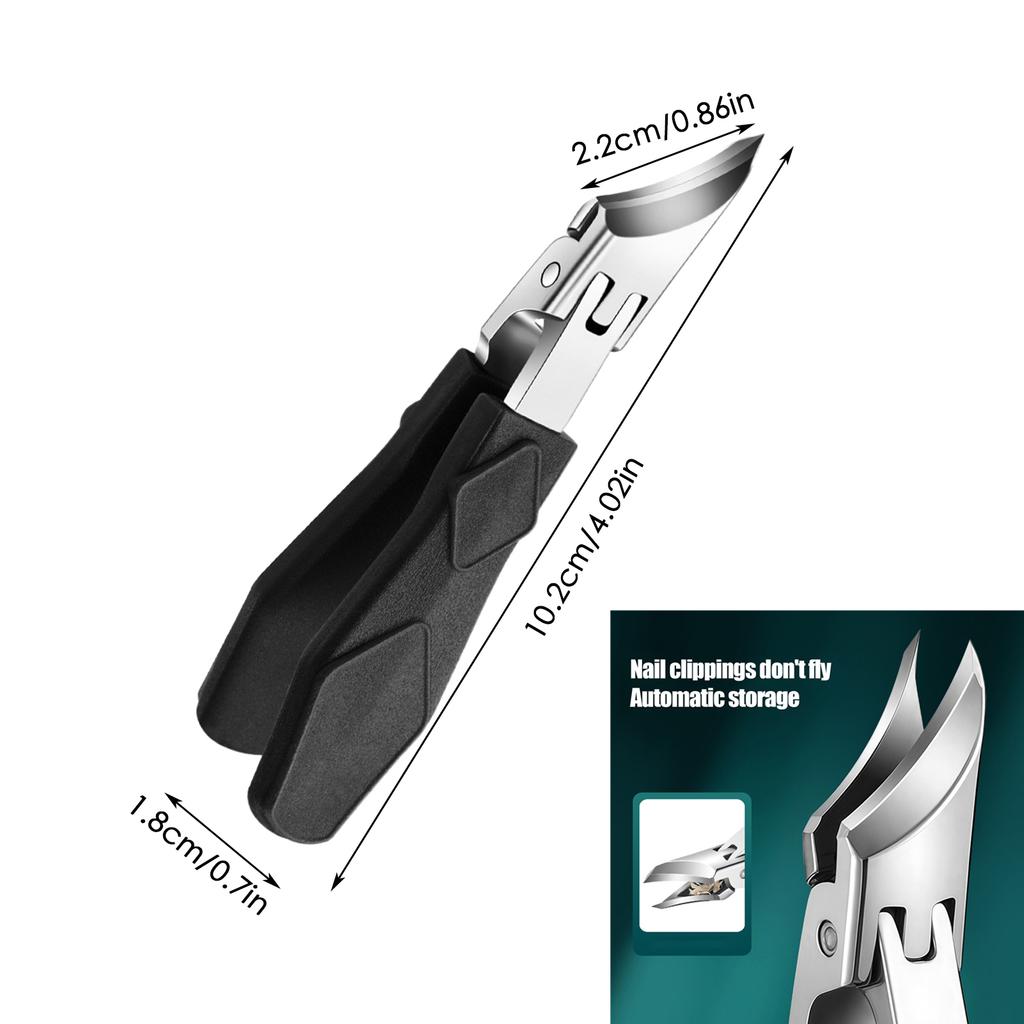 Curved Nail Clipper Stainless Steel Fingernail & Toenail Clipper Cutters Anti-Splash Cuticle Remover Fingernail Clipper Cutters