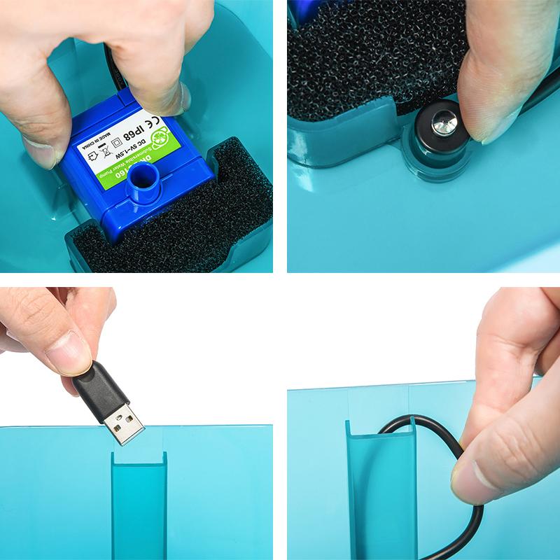 2L Automatyczna Fontanna Wodna dla Kotów i Psów z Oświetleniem LED USB Dozownik Wody dla Zwierząt Domowych z Recyrkulacją i Filtracją do Karmnika dla Zwierząt