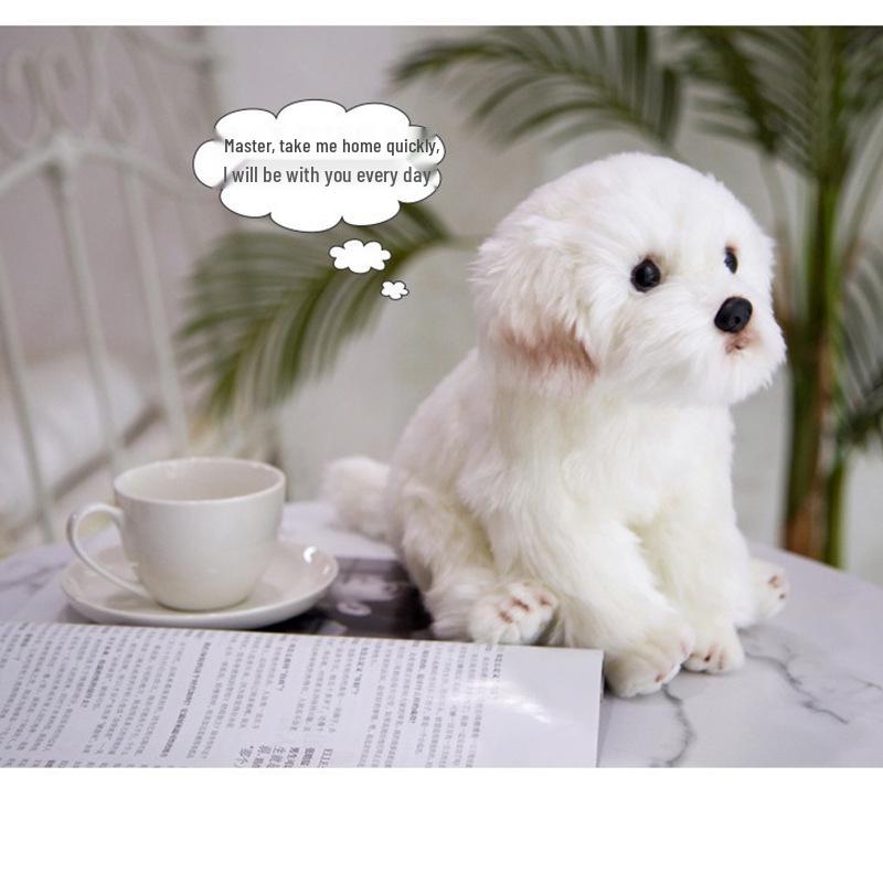 Плюшевая игрушка Мальтийская болонка - Милая кукла мягкая игрушка Бишон фризе 24cm x 16cm x 26cm белый