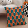 Retro Ornate Bohemian Style Geometric Pattern Cushion Cover Throw Pillow Cover Hidden Button Durable Polyester Chair Cushion