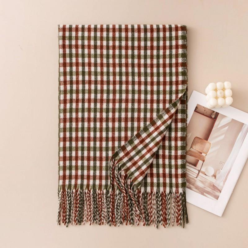 Classic Houndstooth Scarf Women Long Wrap Shawl Vintage British Style Warm Winter Accessory