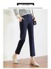 Slim-Fit Side-Split Cropped Suit Pants with Elastic Waistband for Women - 2026 Spring/Autumn