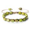 Vintage Bohemian Handmade Hemp Rope Bracelet Imperial Stone Beaded 3D Bead Charm Bangle