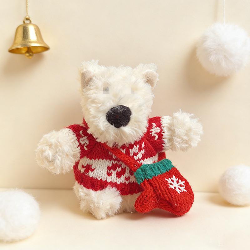 [Cloth Only] New West Highland Plush Dog Figurine Fortune-filled Doll Clothes Money Tree Dog Decoration for New Year & Christmas