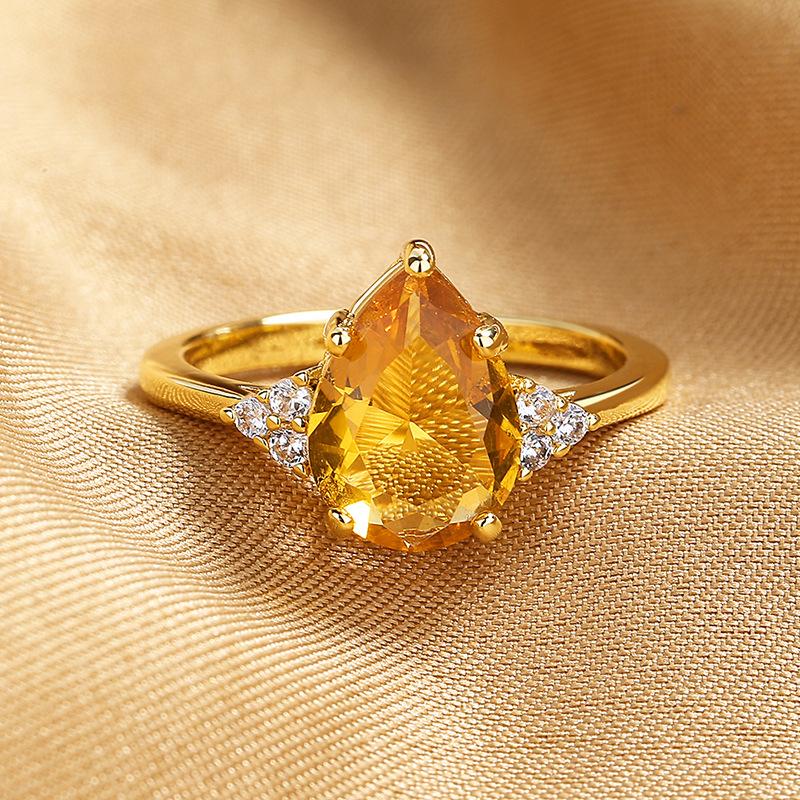 Lindon Klassisk Kobberlegering Zirkon Ring Dame Smykker Bryllupsløfte Festgave