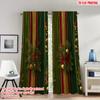 Set Of 2 Flat Printing Fashionable Christmas Curtains Pine Branches Ornaments Digital Printed Polyester Drapes Holiday Made