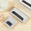 Aluminum Alloy Rectangle Desk Wire Hole Cover Table Outlet Port Computer Desk Cable Grommet Hole Holder with Black Brush