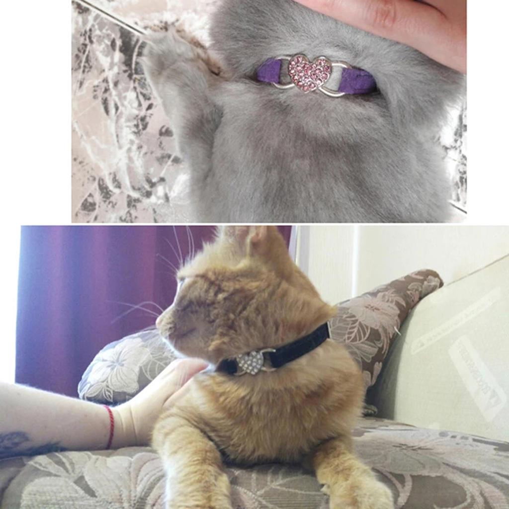 Haustierhalsband mit Glöckchen Liebesherzen Bunt Hund Welpe Katze Zubehör Kätzchenhalsband Verstellbar Sicherheitsglöckchen Ring Halskette Haustier