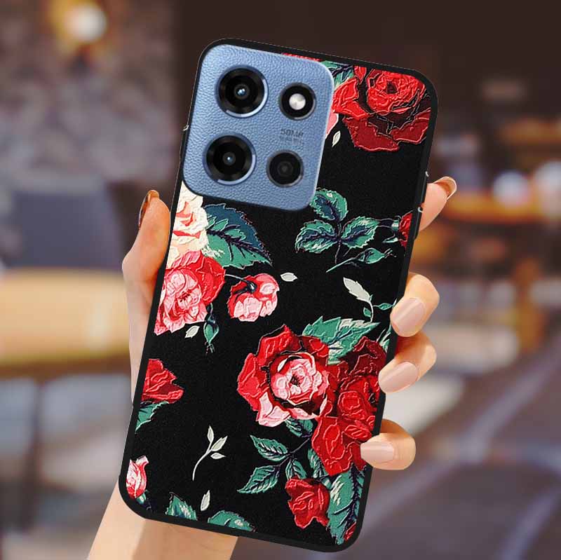 For Motorola G 5G 2025 Phone Case Bumper Soft TPU Silicone Back Cover 3D Flower Emboss Shell For Motorola Moto G 5G Fundas Coque