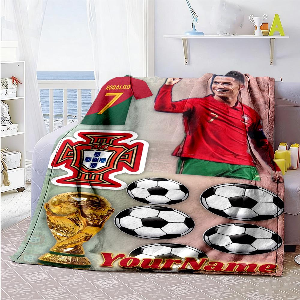 Cristiano Ronaldo 135 Customize Your Name Blanket Throw Personalized Blanket Durable Comfort Great for Bedding Sofa Office Chair Chair