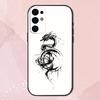 Dragon Pattern Ink Brush Painting Phone Case For Samsung S24,S21,S22,S23,S30,Ultra,S20,Plus,Fe,Lite,Note,10,9,5G Black Cover