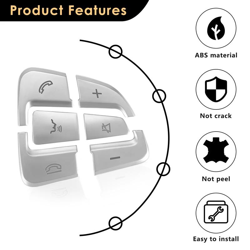 Hot Interior Mouldings 12Pcs Car Styling Steering Wheel Button Covers Trim Stickers For Mercedes Benz GLC X253 2015 2016 & C Cla