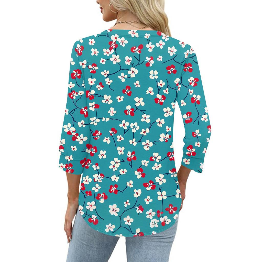 Camisas de Manga 3/4 Heley para Mujer Moda Verano Blusas Ropa para Vacaciones en la Playa