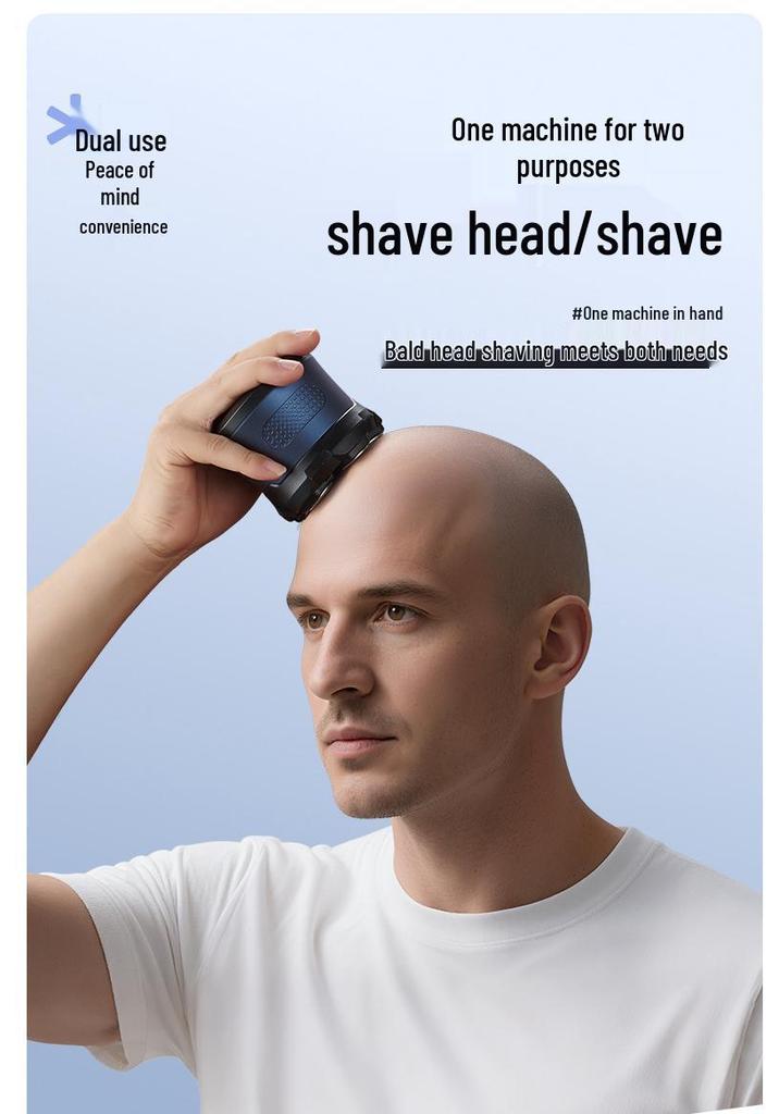 High-Power Magnetic Electric Shaver for Head & Beard with Six Blades