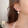 Retro design sense camellia pearl stud earrings women's 111 silver needle temperament high sense flower earrings temperament earrings