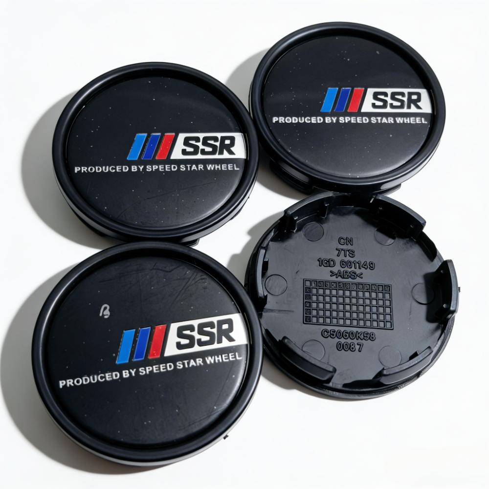 4pcs SSR Logo Emblem Badge Car Wheel Center Caps 58MM Clips 53MM Wheels Hub Cap Rim Hubcaps Dust Cover Replace Car Accessories