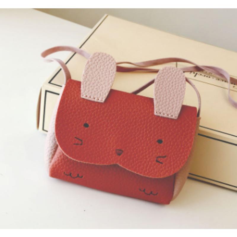 

1 шт., детская сумка-мессенджер для девочек и мальчиков, модная сумка через плечо с мультяшным кроликом, портативная дорожная сумка для монет с зеркалом и кисточкой