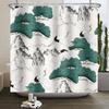 Chinese Ink Painting Landscape Shower Curtain Mountain Bamboo Modern Art Home Decor Bathroom Curtains Waterproof Shower Curtains