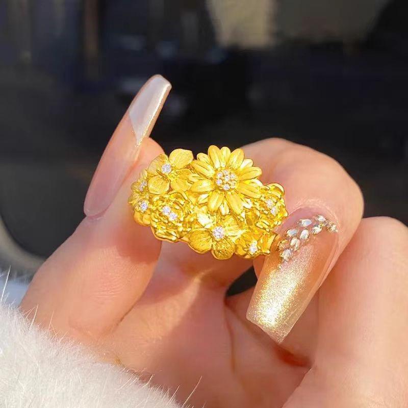 Золотой цветочный браслет и колье - Роскошный китайский классический стиль для женщин