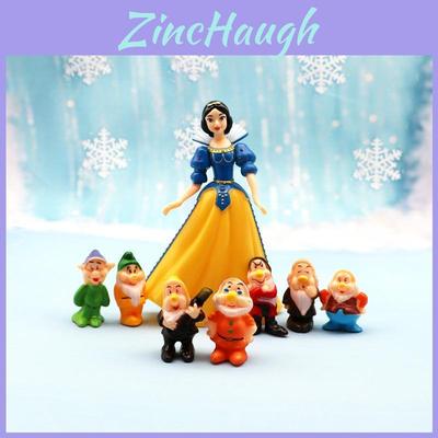 Charming Snow White And The Seven Dwarfs Miniature Figures 8pcs For Dollhouse Decor