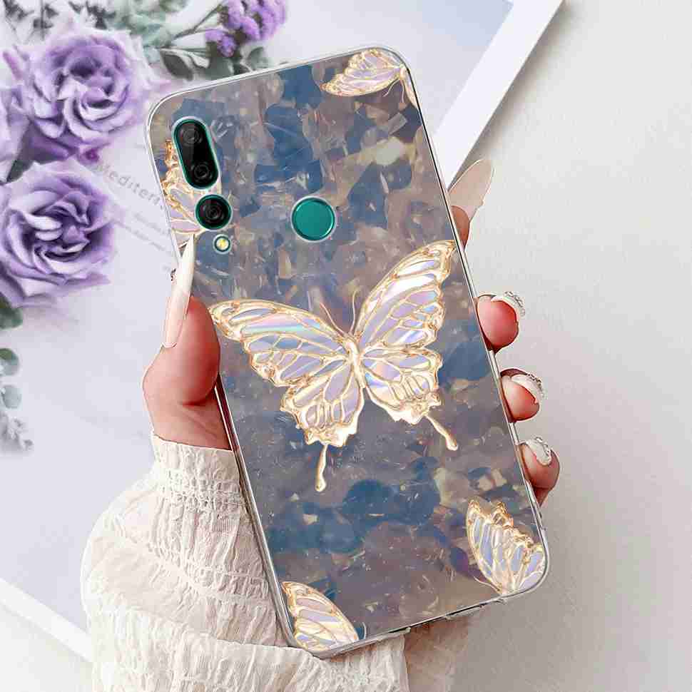 For Huawei Y9 Prime 2019 6.59" Case Soft Silicone Fashion Flowers TPU Cover For Huawei y9 Prime 2019 STK-L21 Bumper Shell Coque