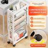 5 Tiers/2 Tiers Mobile Storage Trolley with Wheels Convenient Utility Cart for Kitchen Bathroom Living Room Decoration