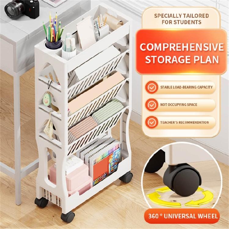 5 Tiers/2 Tiers Mobile Storage Trolley with Wheels Convenient Utility Cart for Kitchen Bathroom Living Room Decoration