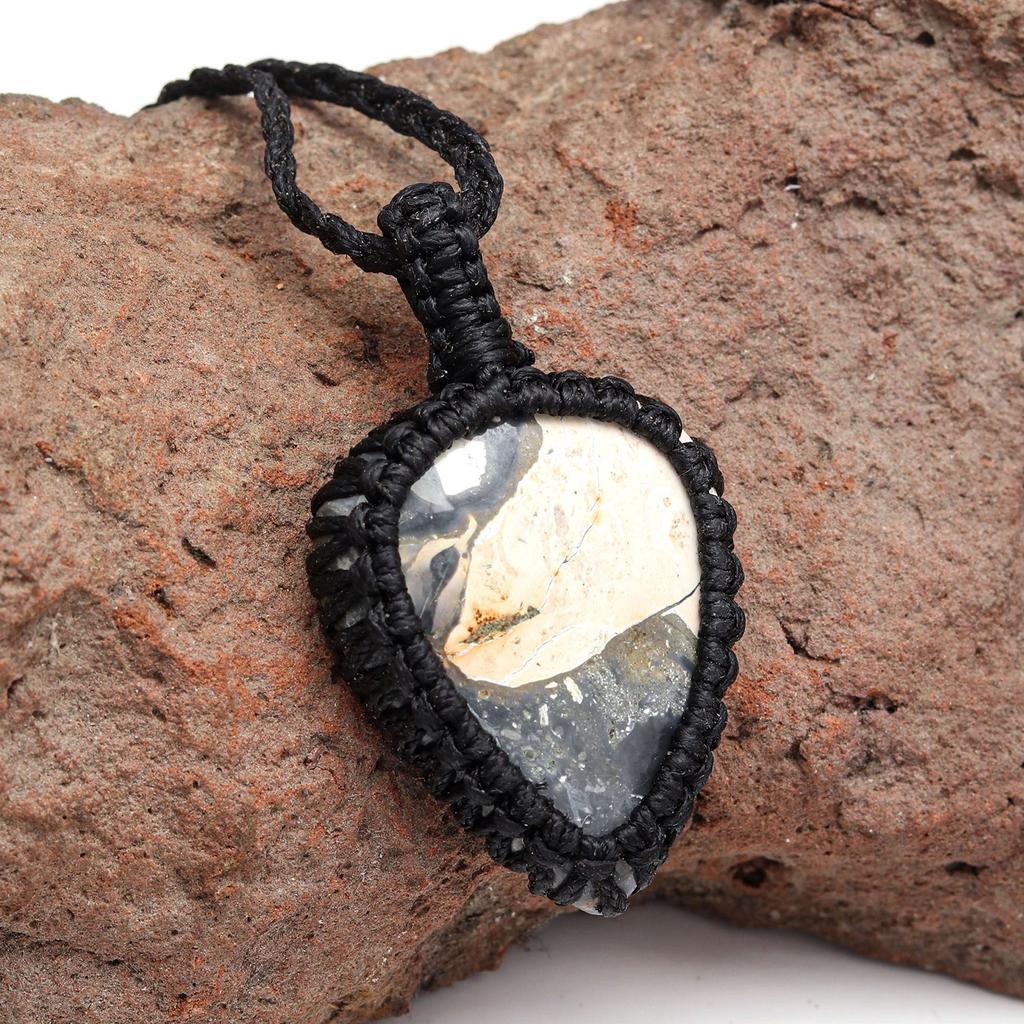 Malinga Jasper Macrame Thread Gemstone Handmade Jewelry 20-36''Ad Necklace