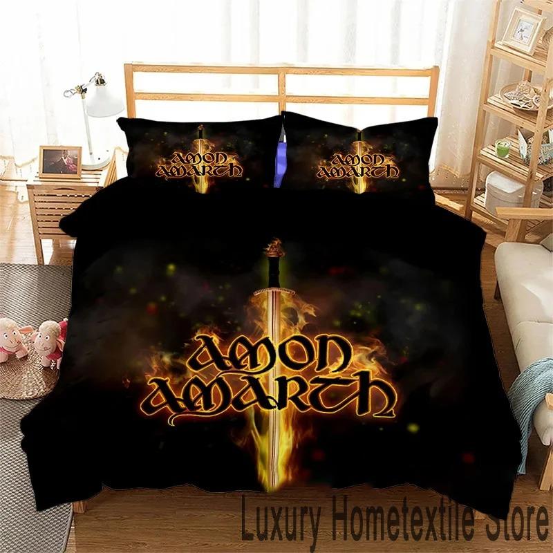 3D Print Fashion Amon Amarth Bedding Set Double Twin King Duvet Cover Comforter Pillowcase Boys Girls Adults Bedroom