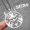 Hell Demon Satan Hollow Men Necklaces Stainless Steel Pendant Sweater Chain Women Punk Jewelry Accessories Halloween Gifts