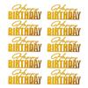 5pcs Happy Birthday Cake Toppers Mirror Acrylic Side Cake Decorations for Kids Adults Birthday Cake Dessert DIY Decor Supplies