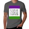 Suffragette Quote Courage Calls To Courage Everywhere On Suffragette Flag Colours Tshirt High Elasticity Sports Tshirt
