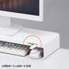 Sanwa Supply Desktop Rack with Power Strip and USB Ports X MR-LC202WN (W600 D200mm, White)