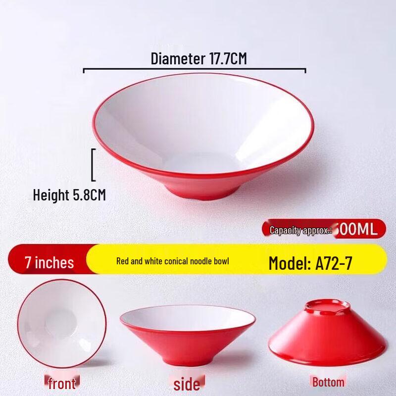 

Commercial Melamine Noodle and Soup Bowls, 10-Pack