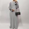 Women's Loose Solid Color Elastic Sleeve Plus Size Dress