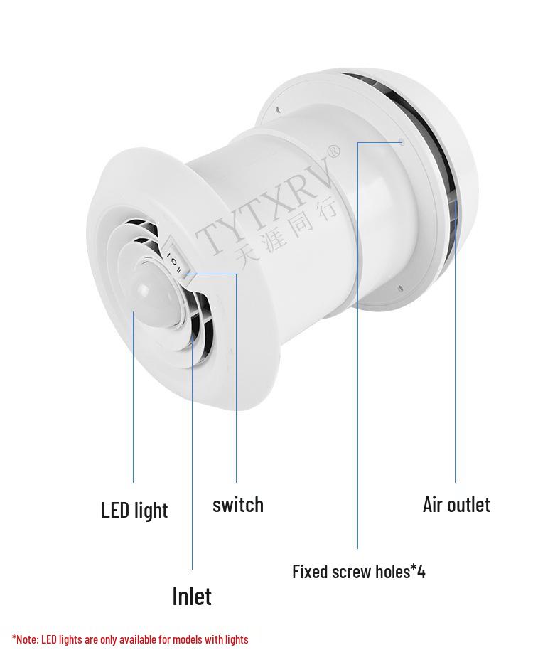 Ventilator de evacuare silențios cu cap ciupercă pentru RV-uri – Accesoriu gură de aerisire rotundă cu montare superioară