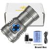 High Power Led Mini Flashlight Usb Rechargeable With 8 * Xpg Beads Tail Magnet Clip Torch Waterproof Portable Lighting